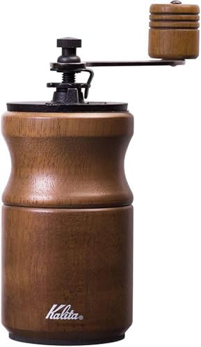 Kalita Kalita Coffee Grinder Wooden, High Granular Stable Aluminum Grinder KH-10BR ac, Brown, Adjustable Coarseness, Hand Grinding Coffee Mill, Manual Grinder, Present, Gift, Gift #42234