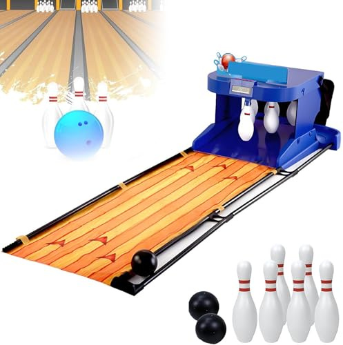 Elektroniskt LED-bowlingspel - Bowlingkonsol för inomhusbruk med automatisk återställning och resultattavla för pojkar, flickor och vuxna 2m/6ft