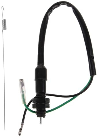 Kichvoe Interrupteur de Feu Stop Arrière pour Moto et Vtt, 2 Fils avec Ressort Intégré, Compatible Quad Tout-, Contacteur Frein pour Circuit de Freinage Arrière, Usage Off-road