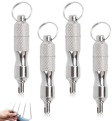 JRYXDS Set de 4 Llaves para Núcleo de Válvula de Neumático, Herramienta Universal de Extracción para Coche, Moto y Bicicleta, Práctico Purgador Presión de Neumáticos, Pequeña y Portátil
