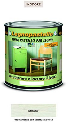 Veleca LEGNOPASTELLO Grigio - ml. 250 TINTA PASTELLO PER LEGNO INODORO ALL'ACQUA