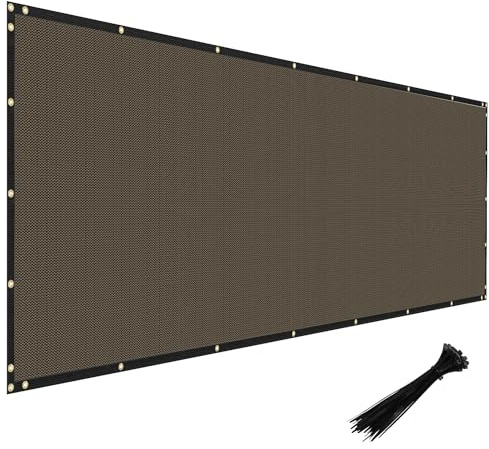Windscreen4less Privacy Fence Screen Heavy Duty Windscreen Fencing Mesh Fabric Shade Net Cover with Brass Grommtes for Outdoor Wall Garden Yard Pool Deck, 6'x50' Brown