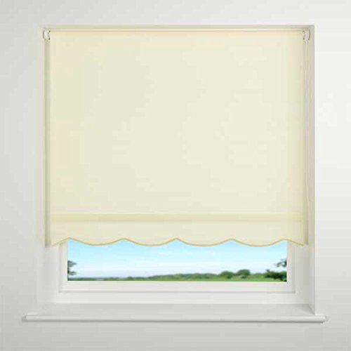 UNIVERSAL Scalloped Edge Roller Blind, Almond, W90cm