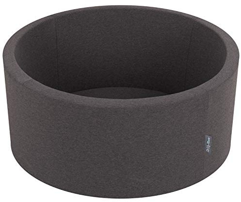 KiddyMoon 90X40/SIN Bolas Piscina De Bolas para Ninos Hecha En La UE, Gris Oscuro