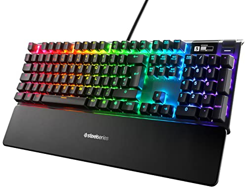 SteelSeries Apex Pro - HyperMagnetic Gaming Keyboard - World's Fastest Keyboard - Adjustable Actuation - OLED Screen - RGB - USB Passthrough​ - English QWERTY Layout - Standard