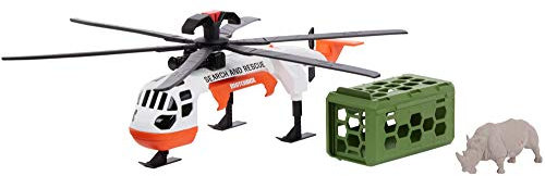 Matchbox Rettungsabenteuer-Set mit Fahrzeug und Tierfigur, wählen Sie Wal-Rettungsboot oder Nashorn-Rettungshubschrauber, beide mit Tierfiguren, Action- und Erkundungsspiel für Kinder ab 3 Jahren