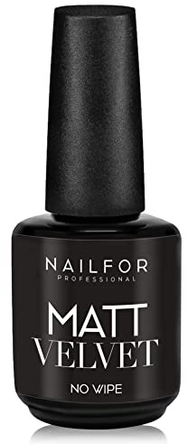 NAILFOR Matt Velvet Top Coat Opaco Soft Touch - Gel Sigillante 15ML, Made in USA - Finitura Professionale per Unghie