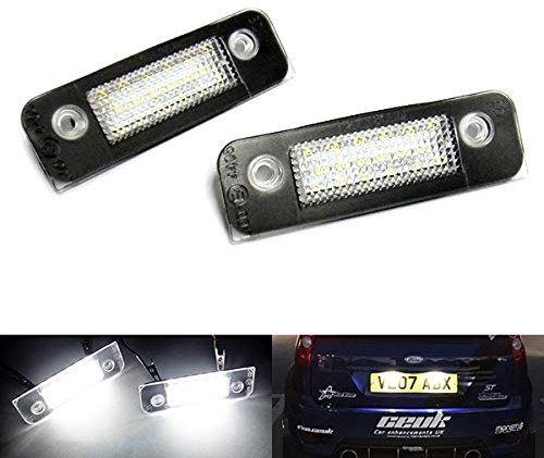 RZG 2x LED Licence Number Plate Light White Canbus For Fiesta V VI Fusion Mondeo II
