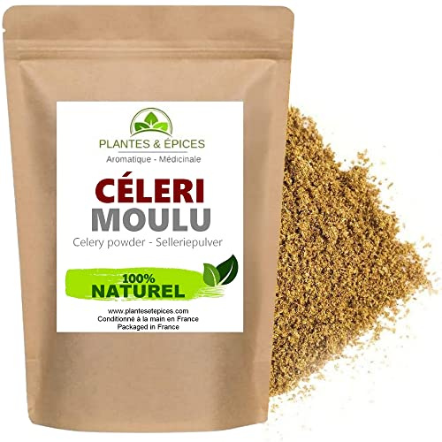 Céleri Moulu Poudre Naturel 250g, sans additifs 100% Naturel - Sachet Fraîcheur Hermétique Refermable (250g)