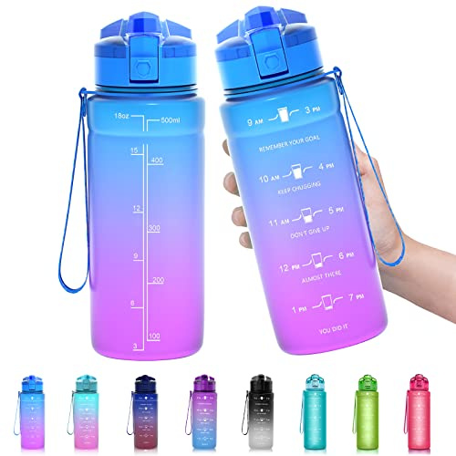 Zounich Trinkflasche Kinder Auslaufsichere 1L/700ml/500ml-BPA frei trinkflaschen Sport tritan Kunststoff Wasserflasche für Fahrrad, Schule, kohlensäure geeignet, spülmaschinenfest Sportflasche