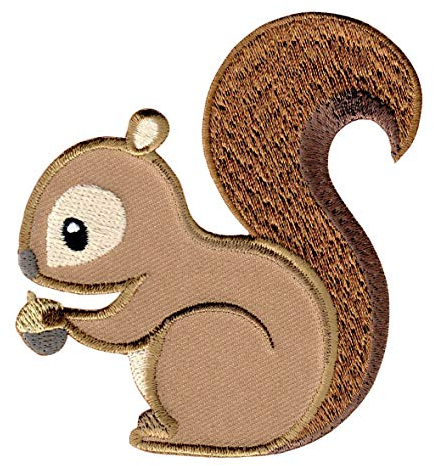PatchMommy Eichhörnchen Patch Aufnäher Applikation zum Aufbügeln Bügelbild - für Kleidung Jeans Jacken Kinder