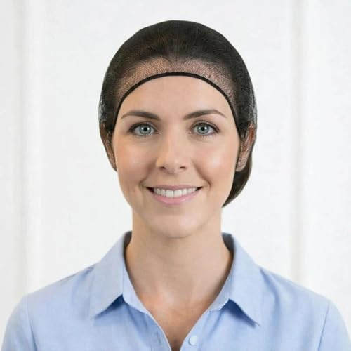 Smilco Nylon Hair Net Black 24inch, Sturdy Hair Nets Food Service, 100Pcs Reusable Hairnets for Women & Men, Perfect for Sleeping & Kitchen Food Service
