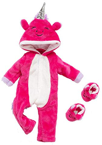 DUORUIMI Puppenkleidung, Winter-Overall, Schlafanzug für American Girl-Puppe, 45,7 cm, niedliches Einhorn-Muster