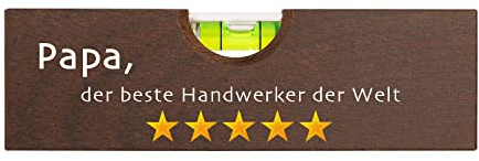 Geschenke 24 | Wasserwaage personalisiert mit Spruch und Wunschname | Bieröffner lustig | mit Druck | Werkzeug - Männergeschenk | Vatertagsgeschenk (Bester Handwerker - Papa)