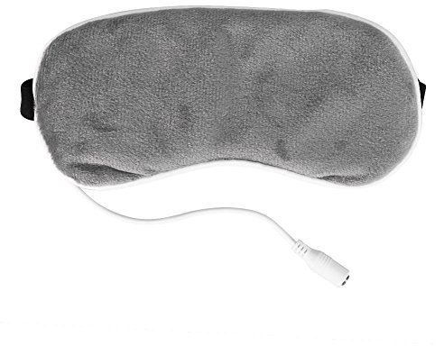 Maschera per Gli Occhi Riscaldata, Flanella Wrap Portatile Cinturino USB Riscaldamento Paraocchi a Vapore Warm Eye Compress Pad Riscaldante Secchi Blefarite Occhiaie per Donna Uomo(Grigio)