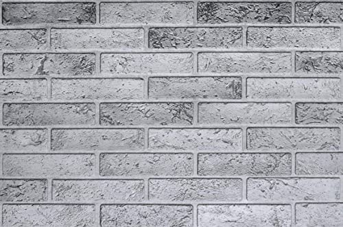 PVC Plastic Wall Panels 3D Decorative Tiles Cladding - Gray Brick (Pack 8 pcs/3.84 sqm)
