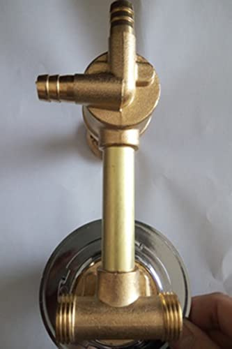Concealed 2/3/4/5 Water Outlet Brass Shower Tap Screw Thread/Intubation Copper Cabin Room Mixing Valve, G1/2 Cold and Hot Mixed Diverter Faucet for Bathroom, Ceramic Cartridge (2 ways intubation)