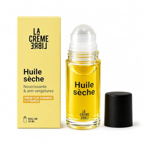 La Crème Libre - Aceite Corporal, Cabello, Cara Orgánico - Roll-on - 100% Naturales y Veganos - Nutritivo y no Pegajoso - Mejora la Elasticidad de la Piel - Aroma de Flor de Naranja - 50ml