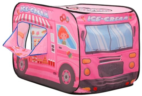 vidaXL Spielzelt für Kinder Bällebad Kinderzelt Babyzelt Spielhaus Zelt mit Tragetasche Autodesign für Indoor Outdoor Rosa 70x112x70cm
