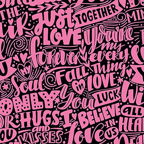 wandmotiv24 Fototapete Schrift Liebe rosa 1, 200 x 140cm - selbstklebende Strukturtapete, Wanddeko, Wandbild, Wandtapete, Worte Wörter Kiss M6368