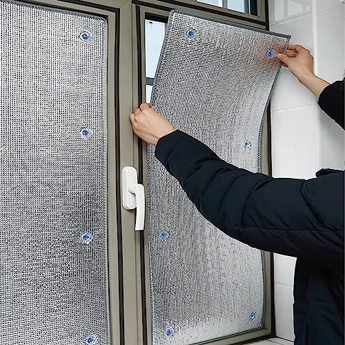 Zlovne Rückstandslose Sonnenschutz Folie,Fensterfolie Blickdicht,8 mm Dicke Dämmfolie,Sichtschutz Wärmeisolierung Dachfenster Innen oder Außen UV-Schutz für Büro und Haus (105x110cm/41 x43)