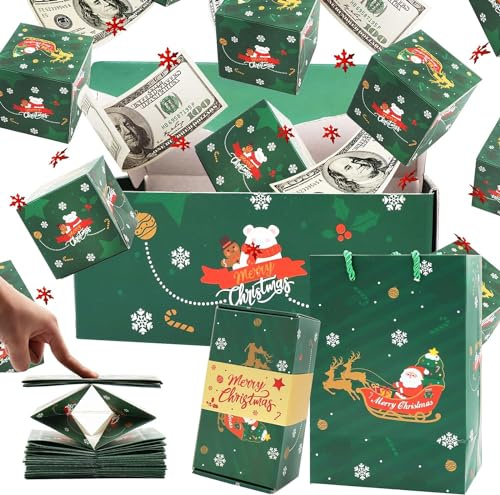 Weihnachten Explosion Geschenkbox, Überraschung Geschenkbox, Pop Up Explosion Geschenkbox Überraschung Box, Pop Up Explosion Geschenkbox DIY Foto Faltbare Geschenkbox Fotoalbum für Weihnachtsgeschenke