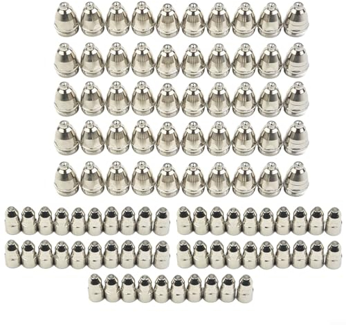 Lioaeust 100 Stück P80 Plasma-Elektroden und Düsen Ersatzteil 1,5 mm Schneidbrenner für Luft-Plasmaschneiden für CUT-120 CUT-100 CUT-80 CUT-70 (1,1 mm)