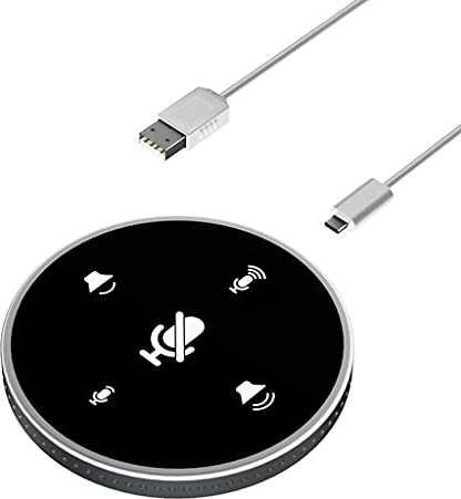 BONOOL Microphone de conférence USB de Bureau, Haut-Parleur intégré, Micro à condensateur omnidirectionnel à 360 ° pour PC et Ordinateur Portable (Couleur : D)