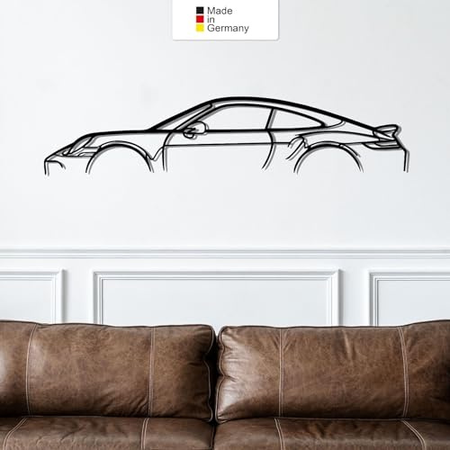 for Porsche 911, Metall Wandbild, Wanddeko, Auto Silhouette, Metal Car Wall Art (Größe: 69 cm (27))