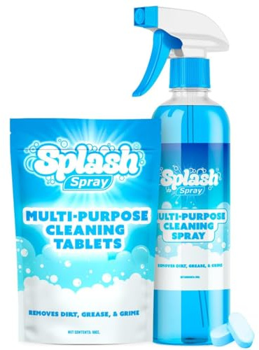 Splash Spray Multi-Purpose Cleaning Tablets - 5x Cleaning Tablets and Bottle Spray - Mix with Warm Water
