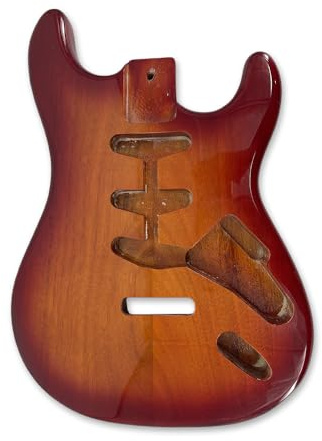 YoungMonic Electric Guitar Body, Mahogany Wood, Natural, SSH/SSS Style, DIY, 6 Strings, Fixed Bridge