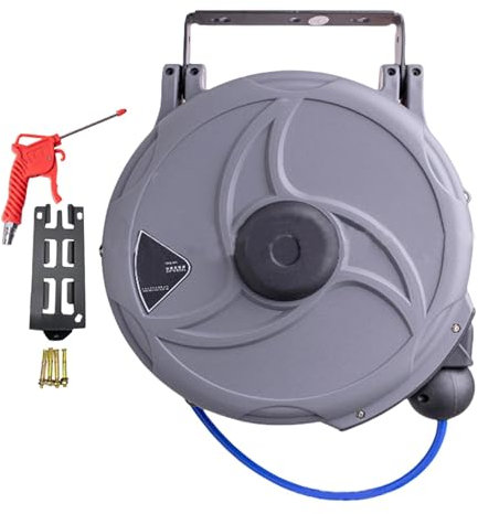 Compressore d'aria, avvolgitubo, tubo da giardino retrattile, avvolgitubo retrattile automatico da 15 metri, avvolgitubo resistente, perfetto e adatto per officine in garage