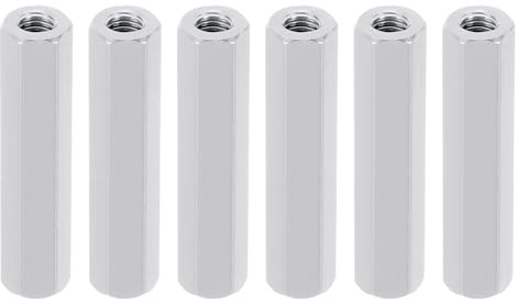 PATIKIL 6 Stk Verbindungsmuttern M3 x 25mm Langmuttern Aluminium Sechskant Verlängerungsmuttern Gewindehülsen Metallabstandshalter für Montageschrauben RC Auto Drohnen Motherboard Silber