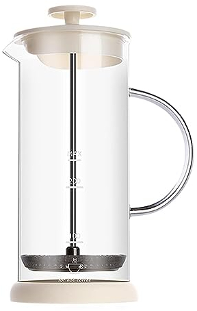 Frullino Montalatte Montalatte Portatile In Vetro, In Acciaio Inox, Con Montalatte Manuale, Con Setaccio A Maglie Fini Monta Latte