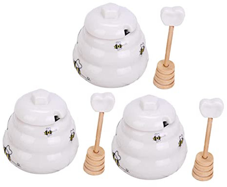 TOPBATHY 5st Honigtopf Bienenkorb Honigglas Aus Porzellan Mini Honiggläser Mini-honig Honiglöffel Bienenanzug Hochzeitsgeschenke Aus Honigglas Honig Hochzeitsbevorzugungen Kleine
