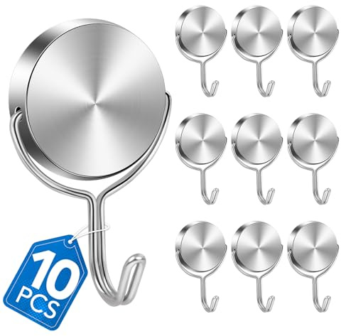 LOVIMAG Cruise Ship Essentials, 80Lbs Swivel Magnetic Hooks Heavy Duty for Cabins, School Locker Accessories, Refrigerator, Hanging, Classroom, Grill, Door - 10 Pack