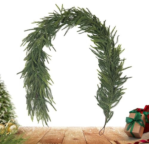 Weihnachtsgirlanden | Real Touch Kiefer Girlande | Tannengirlande Weihnachtsdekoration | Künstliche Weihnachtsgirlande für Weihnachten Kamin Tisch Kaminsims Wand Indoor Outdoor