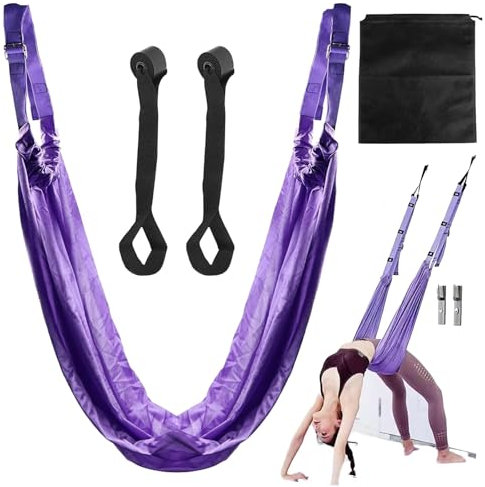 Tkxjry Yogagurte Beinstretcher, Yogagurt Beinstretcher, 40 mm breite Gurt lässt sich frei einstellen und kann bis zu 150 kg tragen, für Yoga Ballett Pilates Gymnastik Flexibilität Training(Purple)