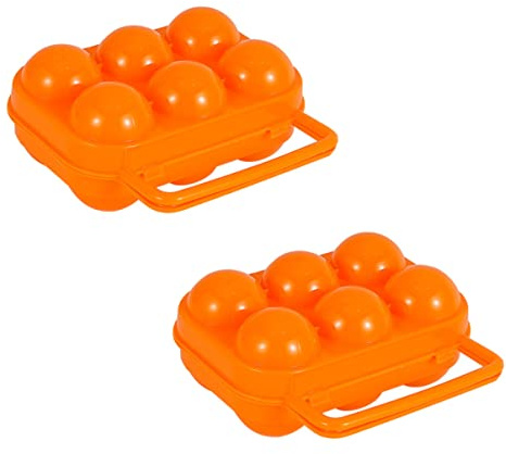 Uonlytech 2pièces Boîte De Rangement Pour Œufs Portative Boîte De Stockage Anti-casse Pour Pique- Et Camping Orange