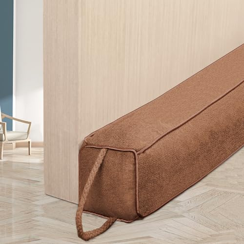 HooTown Zugluftstopper für Türen,107cm Schwerer Türluftstopper Braun | Home Zugluft Stopper,Schall,Wärmeschutz & Kälteschutz,Langlebig,Kältestopper für Haustür & Fenster