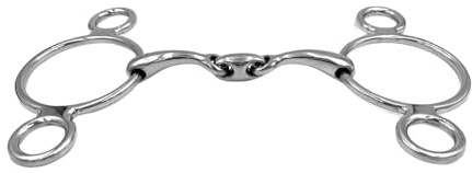 ES0125 ErgoBit 3-Ringtrense Doppelt Gebrochen Edelstahl 14mm, 12.5 cm | Equine Smile 3-Ring Gebiss Anatomisch Maulfreundlich Ergonomisch Pferd Pony Maulschonend Reitsport Springen