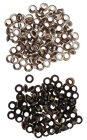 SHINEOFI Remaches Redondos De Metal Huecos Para Artesanías De Cuero, Suministro De Bricolaje 200 Piezas, Colores Plata y Cobre Antiguo, Accesorios Para Ropa y Bolsos, Uso Manualidades y Reparación