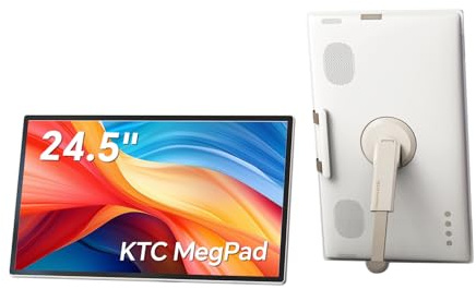 KTC 25 Inch MEGAPAD Portable TV Touchscreen Monitor 1080p, Android 14 Google EDLA Certification with Camera,Built-in Battery for Outdoor,Camping,Travel, Remote Control, A25Q5