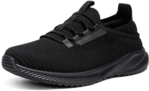 URDAR Basket Homme Chaussures Running Mode et Sport Chaussure Intérieur Extérieur Légères Confortable Fitness Sneakers Respirant(Noir,44.5 EU)