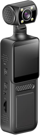 ULIJTH Caméra de sport portable 4 K à 180 degrés avec écran LCD de poche, caméscope de voyage, vélo, corps portable