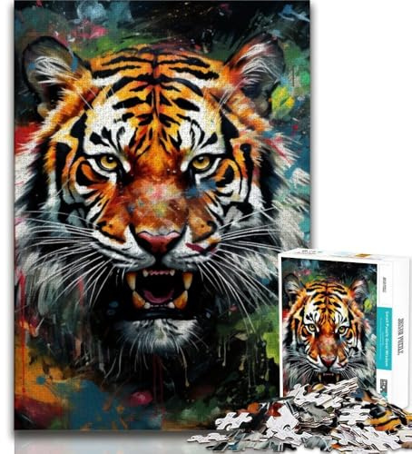1000-teiliges Puzzle für Erwachsene Geschenke für Erwachsene Tiertiger Puzzles für Teenager Quizspiel Wanddekoration einzigartige Geburtstags 75x50cm