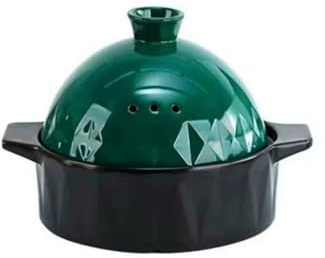 Tajine marocain, cocotte à Riz en céramique pour cuisinière à gaz, marmite à Soupe spéciale à Combustion sèche, sans Fissures, Vert foncé