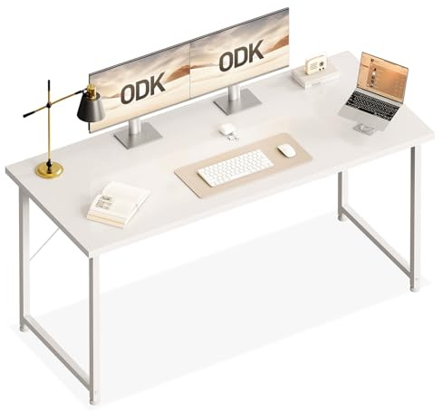 ODK Escritorio, 140x50cm Escritorio Ordenador Mesa Escritorio y Estación Trabajo Mesa Estudio Mesa Oficina para Estudio, Oficina, Dormitorio, Blanco