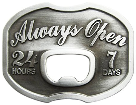 JEAN'S FRIEND Vintage Always Open Beer Bottle Opener Belt Buckle also Stock in US
