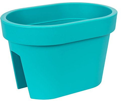 Balkonkiste Blumenkasten Geländerkasten Balkonkasten Geländertopf L 400 mm türkis Lofly